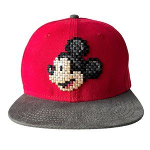 NEW! Disney Parks Pixel Cross Stitch MICKEY MOUSE Red Hat Adjustable Youth NWT